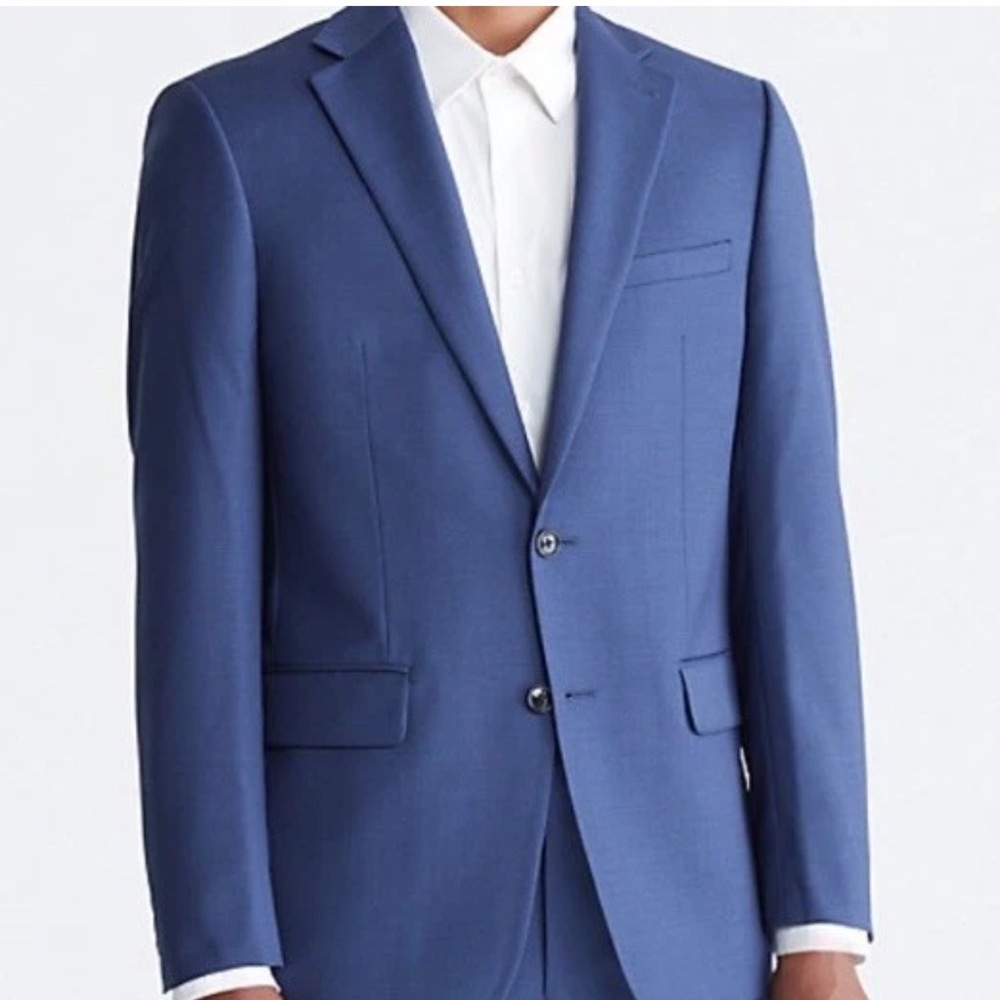 Calvin Klein Slim Fit Suit Jacket 42R Navy MSRP $395